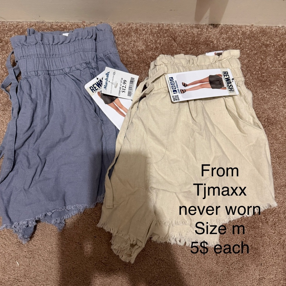 Women Shorts - Blue and Cream